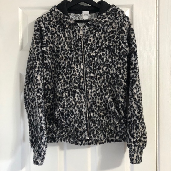 Fluffy animal print hoodie with zipper - Picture 2 of 5